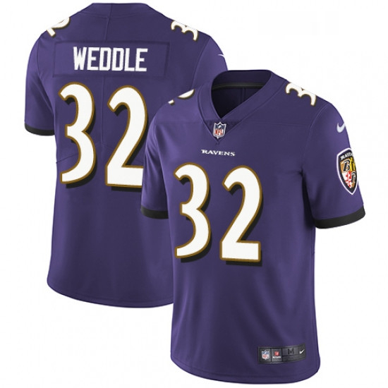 Mens Nike Baltimore Ravens 32 Eric Weddle Purple Team Color Vapor Untouchable Limited Player NFL Jer