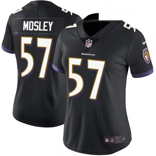 Womens Nike Baltimore Ravens 57 CJ Mosley Black Alternate Vapor Untouchable Limited Player NFL Jerse