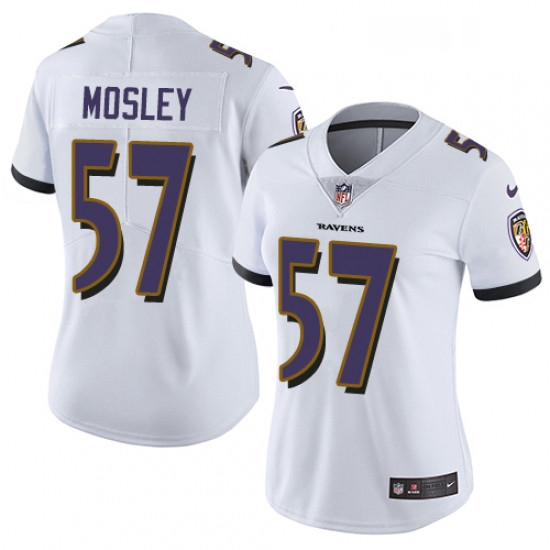 Womens Nike Baltimore Ravens 57 CJ Mosley Elite White NFL Jersey