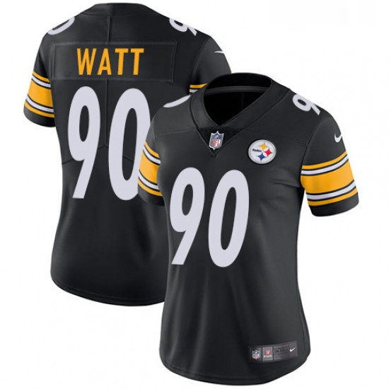 Womens Nike Pittsburgh Steelers 90 T J Watt Black Team Color Vapor Untouchable Limited Player NFL Je