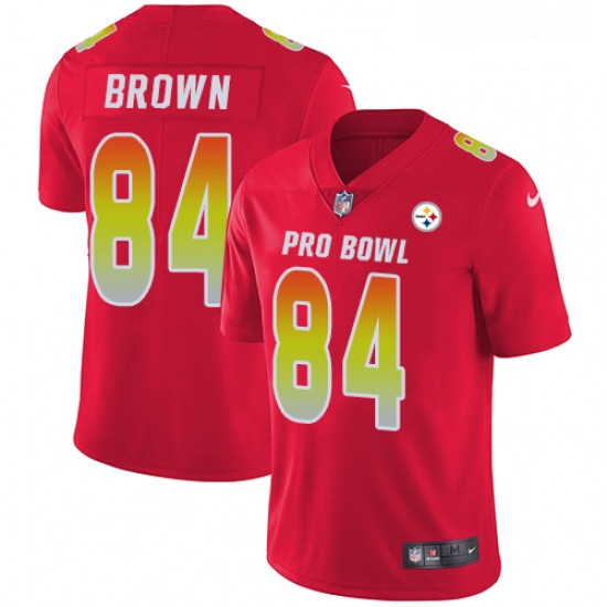 Mens Nike Pittsburgh Steelers 84 Antonio Brown Limited Red 2018 Pro Bowl NFL Jersey