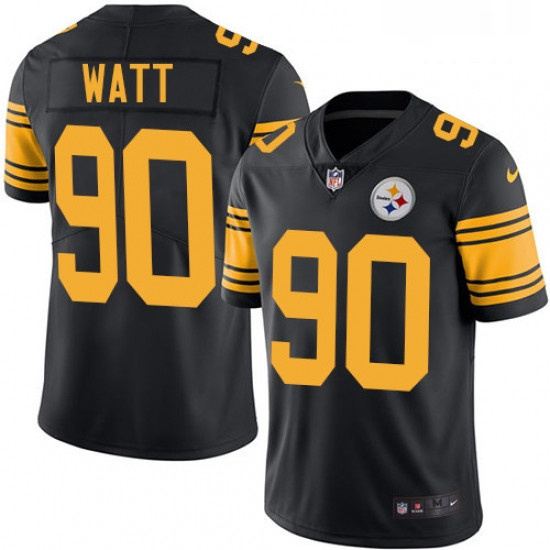 Mens Nike Pittsburgh Steelers 90 T J Watt Limited Black Rush Vapor Untouchable NFL Jersey