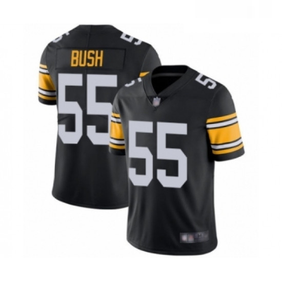 Mens Pittsburgh Steelers 55 Devin Bush Black Alternate Vapor Untouchable Limited Player Football Jer