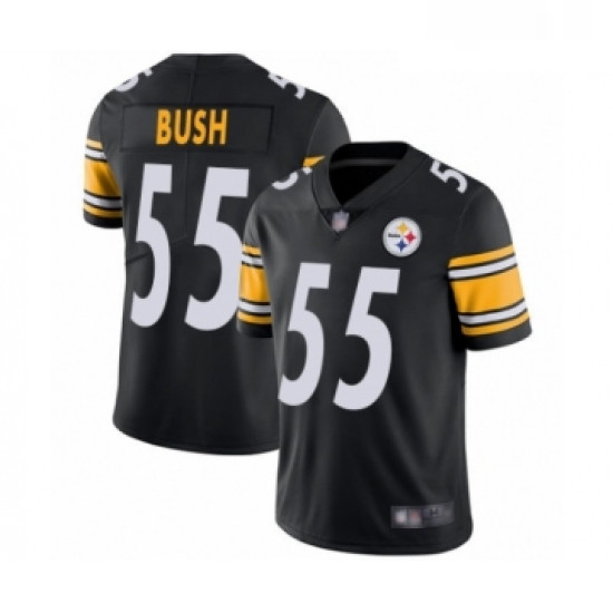 Mens Pittsburgh Steelers 55 Devin Bush Black Team Color Vapor Untouchable Limited Player Football Je