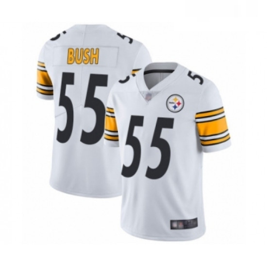 Mens Pittsburgh Steelers 55 Devin Bush White Vapor Untouchable Limited Player Football Jersey