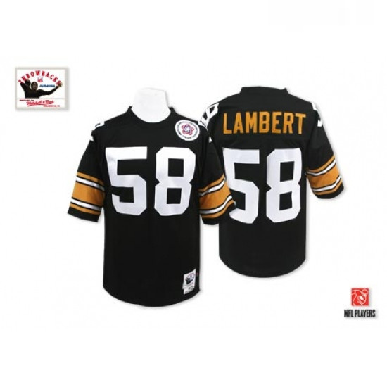 Mitchell And Ness Pittsburgh Steelers 58 Jack Lambert Black Team Color Authentic Throwback NFL Jerse