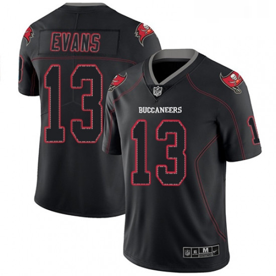 Mens Nike Tampa Bay Buccaneers 13 Mike Evans Limited Lights Out Black Rush NFL Jersey