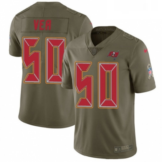 Mens Nike Tampa Bay Buccaneers 50 Vita Vea Limited Olive 2017 Salute to Service NFL Jersey