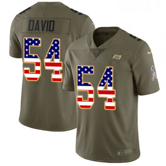 Mens Nike Tampa Bay Buccaneers 54 Lavonte David Limited OliveUSA Flag 2017 Salute to Service NFL Jer