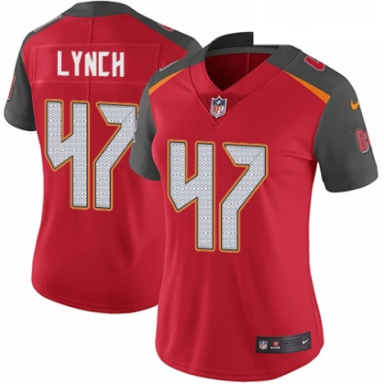 Womens Nike Tampa Bay Buccaneers 47 John Lynch Red Team Color Vapor Untouchable Elite Player NFL Jer