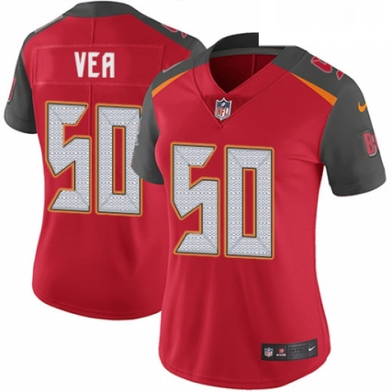 Womens Nike Tampa Bay Buccaneers 50 Vita Vea Red Team Color Vapor Untouchable Elite Player NFL Jerse