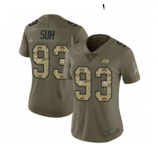 Womens Tampa Bay Buccaneers 93 Ndamukong Suh Limited Olive Camo 2017 Salute to Service Football Jers