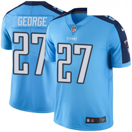 Mens Nike Tennessee Titans 27 Eddie George Light Blue Team Color Vapor Untouchable Limited Player NF