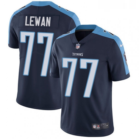 Mens Nike Tennessee Titans 77 Taylor Lewan Navy Blue Alternate Vapor Untouchable Limited Player NFL 