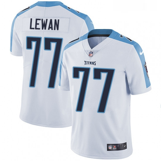 Mens Nike Tennessee Titans 77 Taylor Lewan White Vapor Untouchable Limited Player NFL Jersey