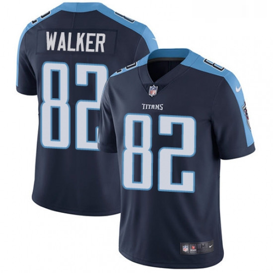 Mens Nike Tennessee Titans 82 Delanie Walker Navy Blue Alternate Vapor Untouchable Limited Player NF