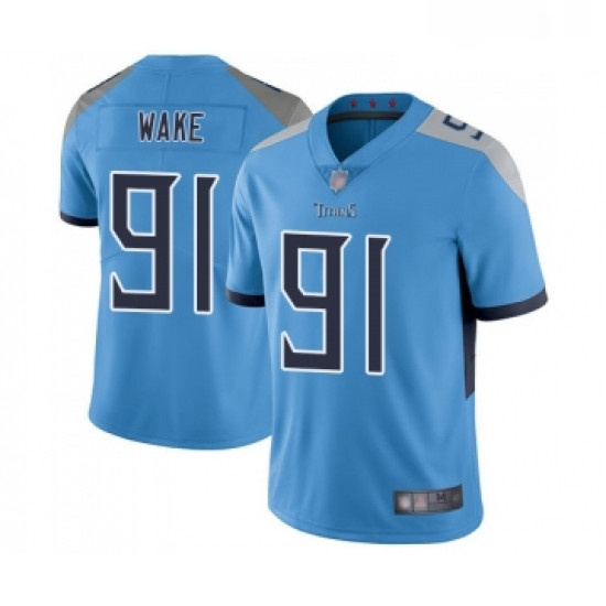 Mens Tennessee Titans 91 Cameron Wake Light Blue Alternate Vapor Untouchable Limited Player Football