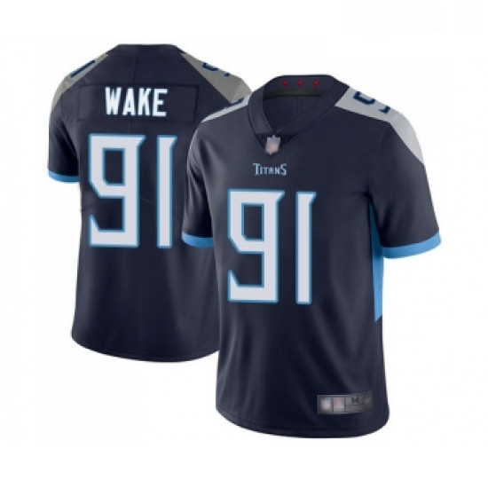 Mens Tennessee Titans 91 Cameron Wake Navy Blue Team Color Vapor Untouchable Limited Player Football