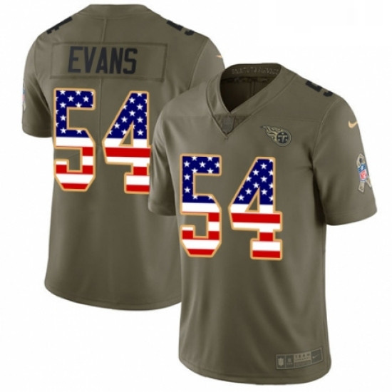 Youth Nike Tennessee Titans 54 Rashaan Evans Limited Olive USA Flag 2017 Salute to Service NFL Jerse