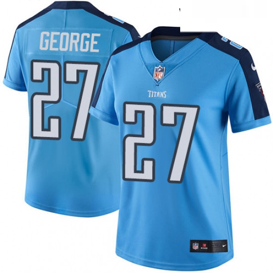 Womens Nike Tennessee Titans 27 Eddie George Light Blue Team Color Vapor Untouchable Limited Player 