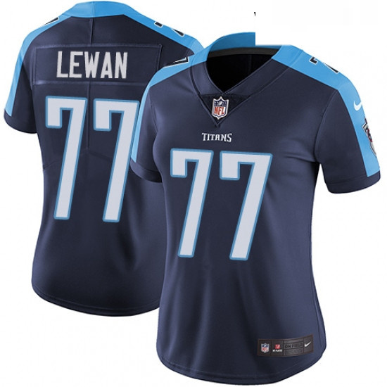 Womens Nike Tennessee Titans 77 Taylor Lewan Navy Blue Alternate Vapor Untouchable Limited Player NF