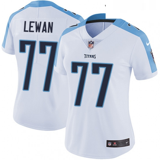 Womens Nike Tennessee Titans 77 Taylor Lewan White Vapor Untouchable Limited Player NFL Jersey