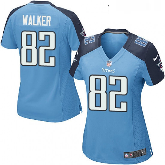 Womens Nike Tennessee Titans 82 Delanie Walker Game Light Blue Team Color NFL Jersey