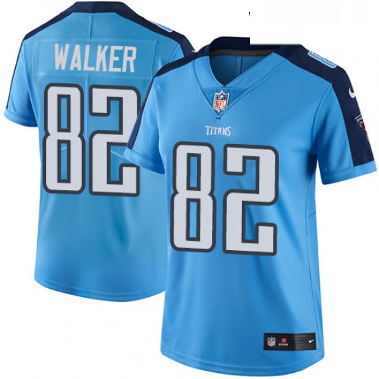 Womens Nike Tennessee Titans 82 Delanie Walker Light Blue Team Color Vapor Untouchable Limited Playe