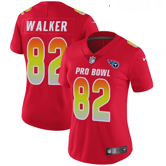 Womens Nike Tennessee Titans 82 Delanie Walker Limited Red 2018 Pro Bowl NFL Jersey