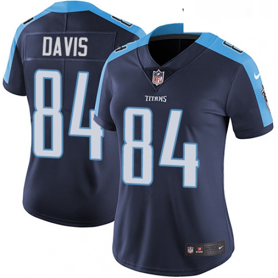 Womens Nike Tennessee Titans 84 Corey Davis Navy Blue Alternate Vapor Untouchable Limited Player NFL