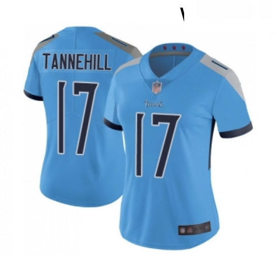 Womens Tennessee Titans 17 Ryan Tannehill Light Blue Alternate Vapor Untouchable Limited Player Foot