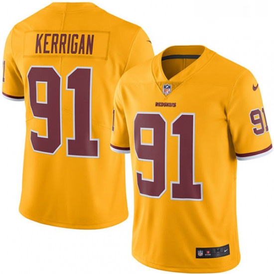 Youth Nike Washington Redskins 91 Ryan Kerrigan Limited Gold Rush Vapor Untouchable NFL Jersey