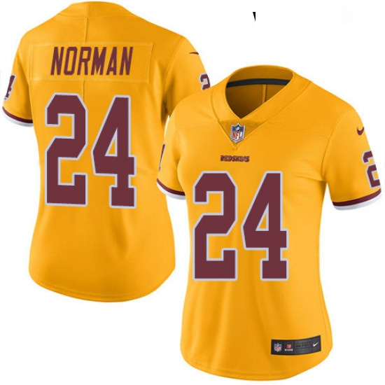 Womens Nike Washington Redskins 24 Josh Norman Limited Gold Rush Vapor Untouchable NFL Jersey