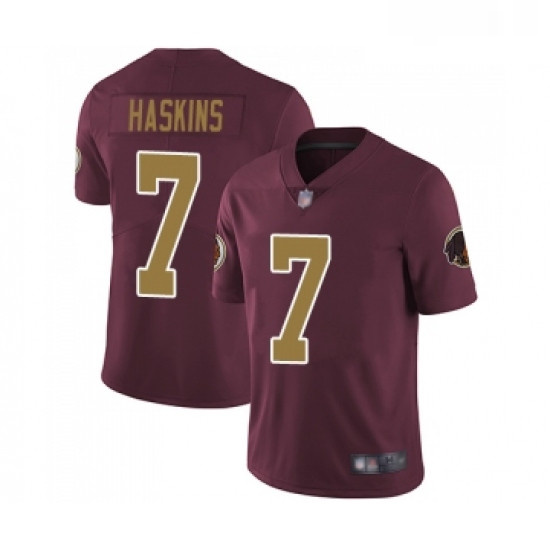 Youth Washington Redskins 7 Dwayne Haskins Burgundy Red Gold Number Alternate 80TH Anniversary Vapor