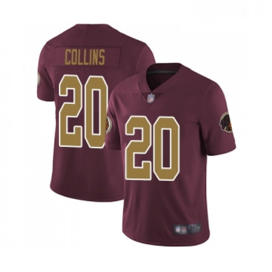 Youth Washington Redskins 20 Landon Collins Burgundy Red Gold Number Alternate 80TH Anniversary Vapo