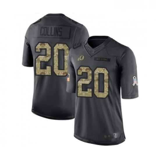 Youth Washington Redskins 20 Landon Collins Limited Black 2016 Salute to Service Football Jersey