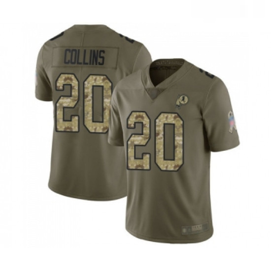 Youth Washington Redskins 20 Landon Collins Limited Olive Camo 2017 Salute to Service Football Jerse