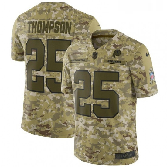 Mens Nike Washington Redskins 25 Chris Thompson Burgundy Limited Camo 2018 Salute to Service NFL Jer