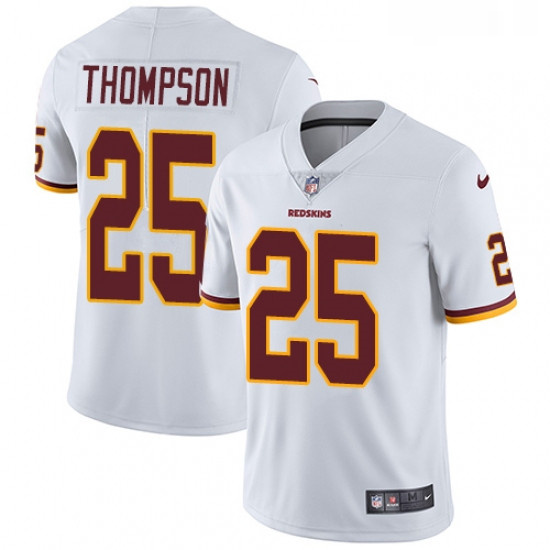 Mens Nike Washington Redskins 25 Chris Thompson White Vapor Untouchable Limited Player NFL Jersey