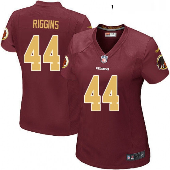 Womens Nike Washington Redskins 44 John Riggins Game Burgundy RedGold Number Alternate 80TH Annivers