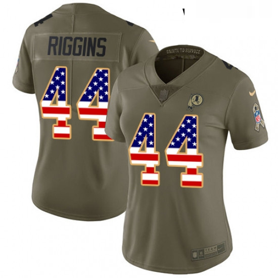 Womens Nike Washington Redskins 44 John Riggins Limited OliveUSA Flag 2017 Salute to Service NFL Jer