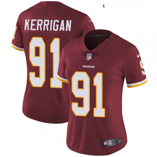 Womens Nike Washington Redskins 91 Ryan Kerrigan Burgundy Red Team Color Vapor Untouchable Limited P