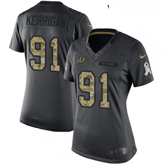 Womens Nike Washington Redskins 91 Ryan Kerrigan Limited Black 2016 Salute to Service NFL Jersey