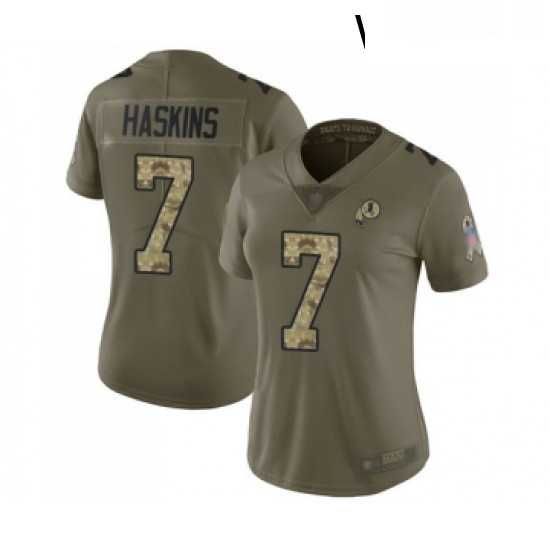 Womens Washington Redskins 7 Dwayne Haskins Limited Olive Camo 2017 Salute to Service Football Jerse