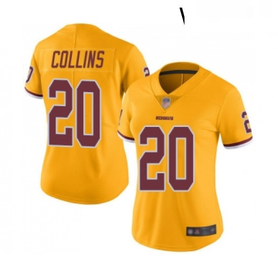 Womens Washington Redskins 20 Landon Collins Limited Gold Rush Vapor Untouchable Football Jersey