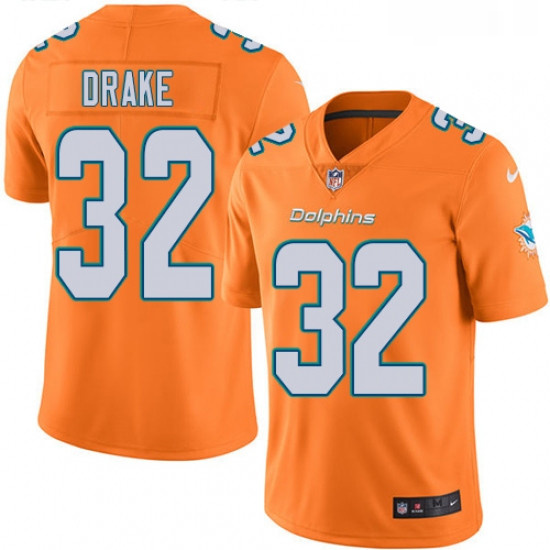 Youth Nike Miami Dolphins 32 Kenyan Drake Limited Orange Rush Va