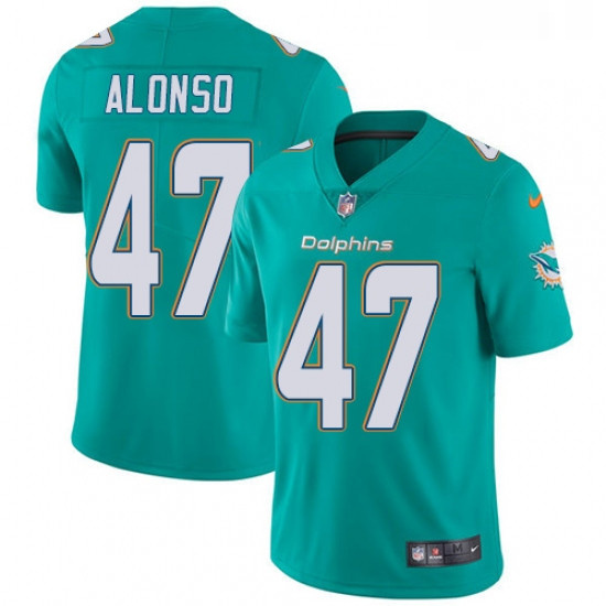 Youth Nike Miami Dolphins 47 Kiko Alonso Aqua Green Team Color V