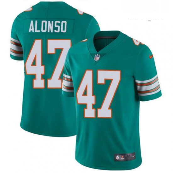 Mens Nike Miami Dolphins 47 Kiko Alonso Aqua Green Alternate Vapor Untouchable Limited Player NFL Je