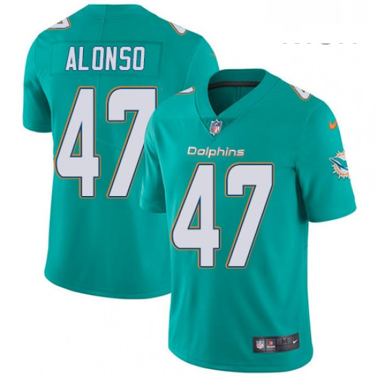 Mens Nike Miami Dolphins 47 Kiko Alonso Aqua Green Team Color Va