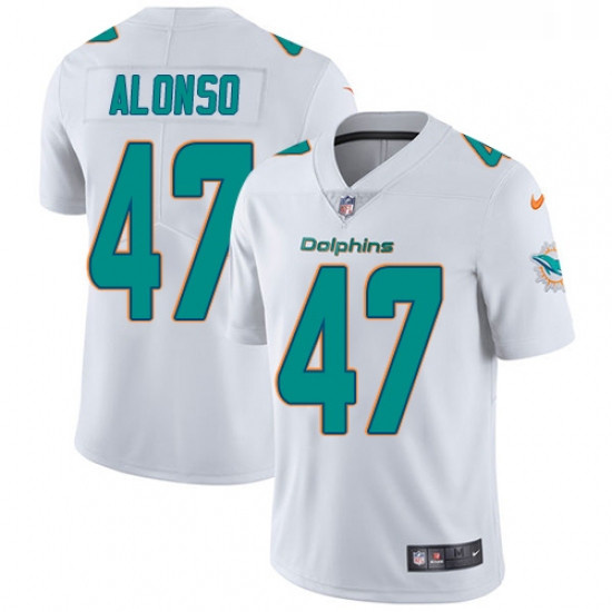 Youth Nike Miami Dolphins 47 Kiko Alonso Elite White NFL Jersey